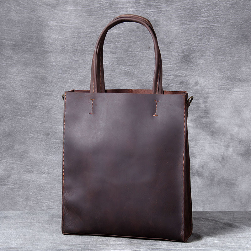 Leatherwork Workshop - Vintage genuine leather men hand tote