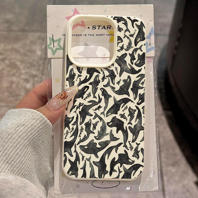 Leather X - White Lychee Texture Vintage Floral Pattern