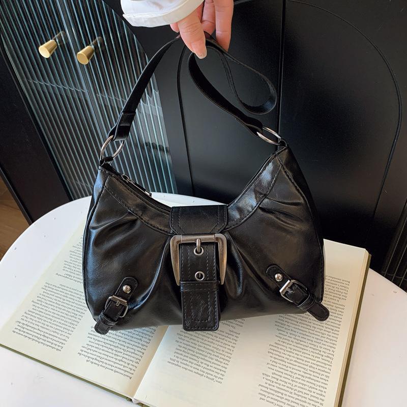Leatherwork Workshop - Y2K Retro Pleated Leather Shoulder Bag