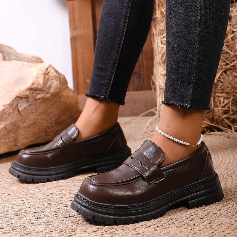 Women's Brown Leather Loafers  - Leather Work Flats Women recension och pris