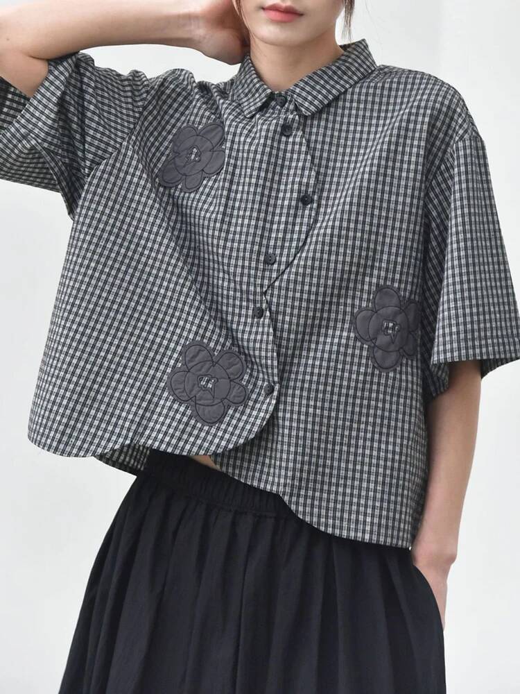 Green Plaid Women Flower Patch - Leatherwork Flowers recension och pris