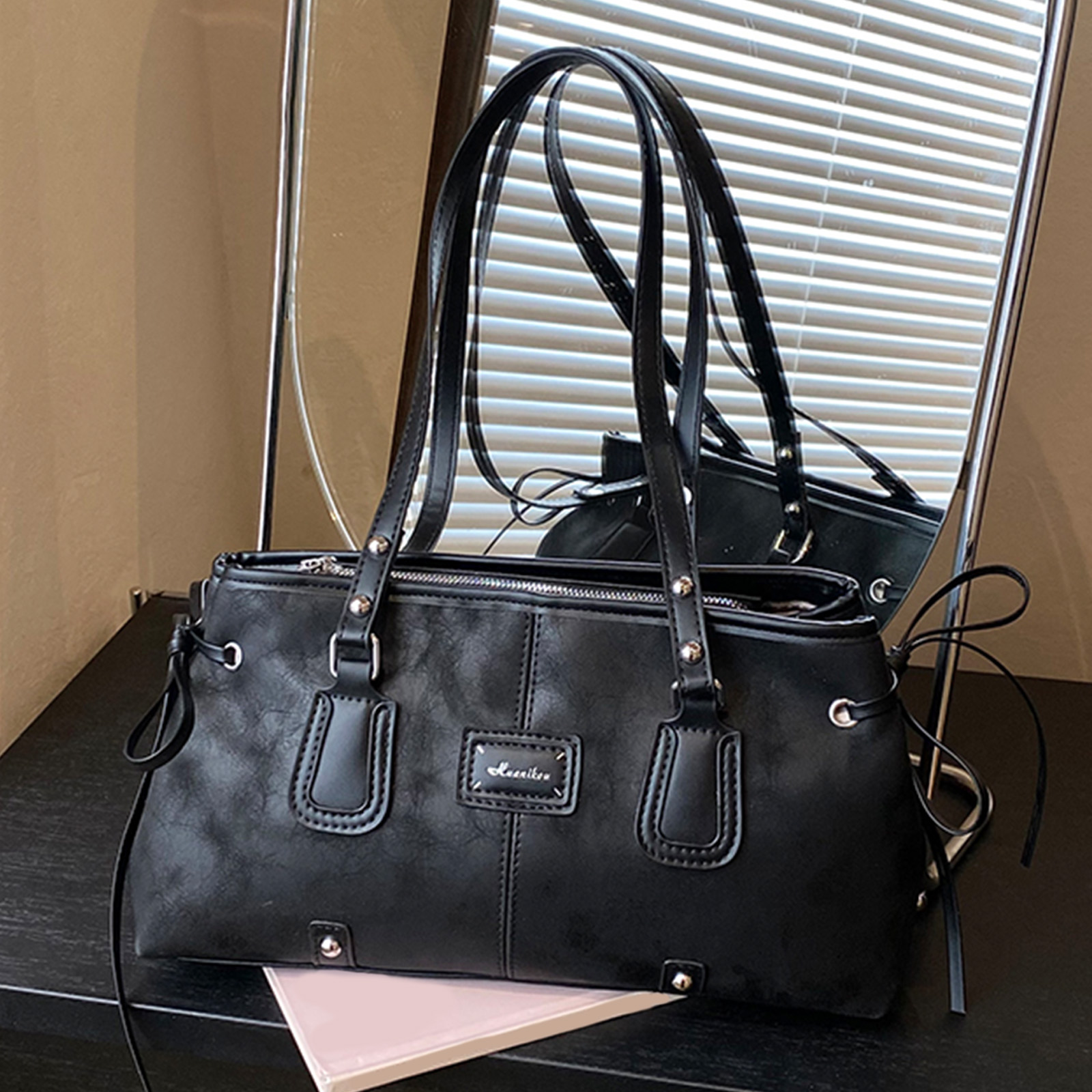 PU Leather Women Leisure Y2k T - Leatherwork Workshop recension och pris