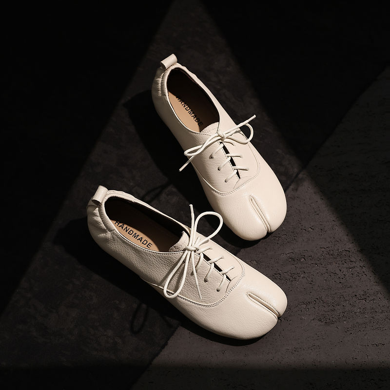 Genuine Leather Sheepskin Tabi - Leather Work Flats Women recension och pris
