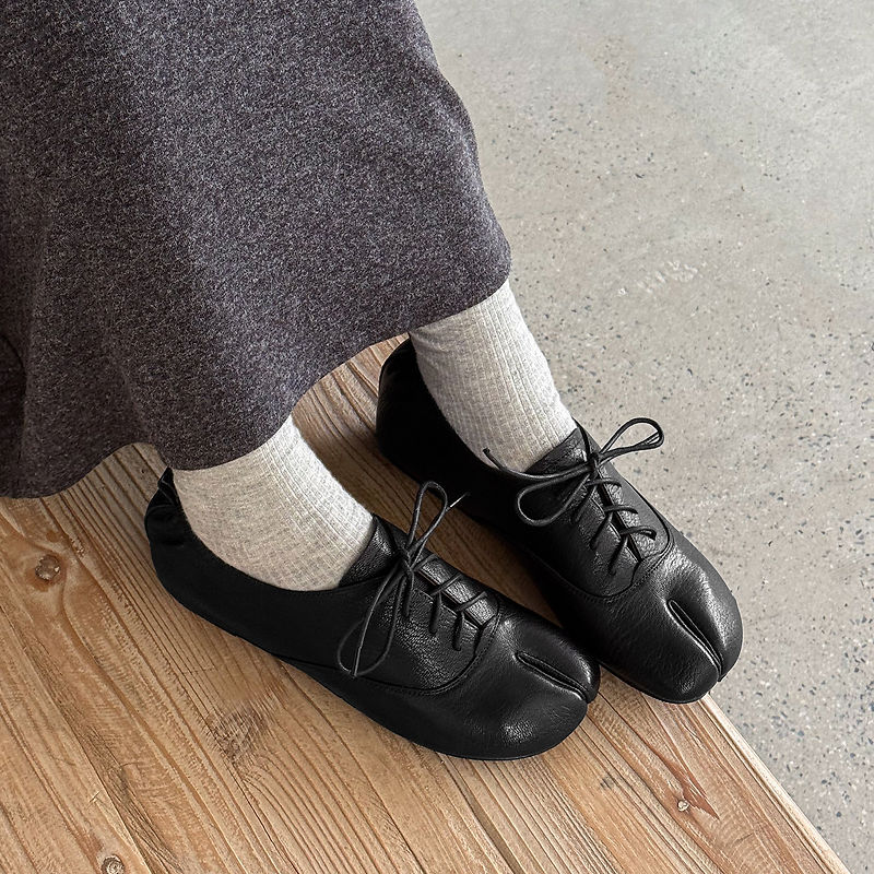 Genuine Leather Sheepskin Tabi - Leather Work Flats Women recension och pris