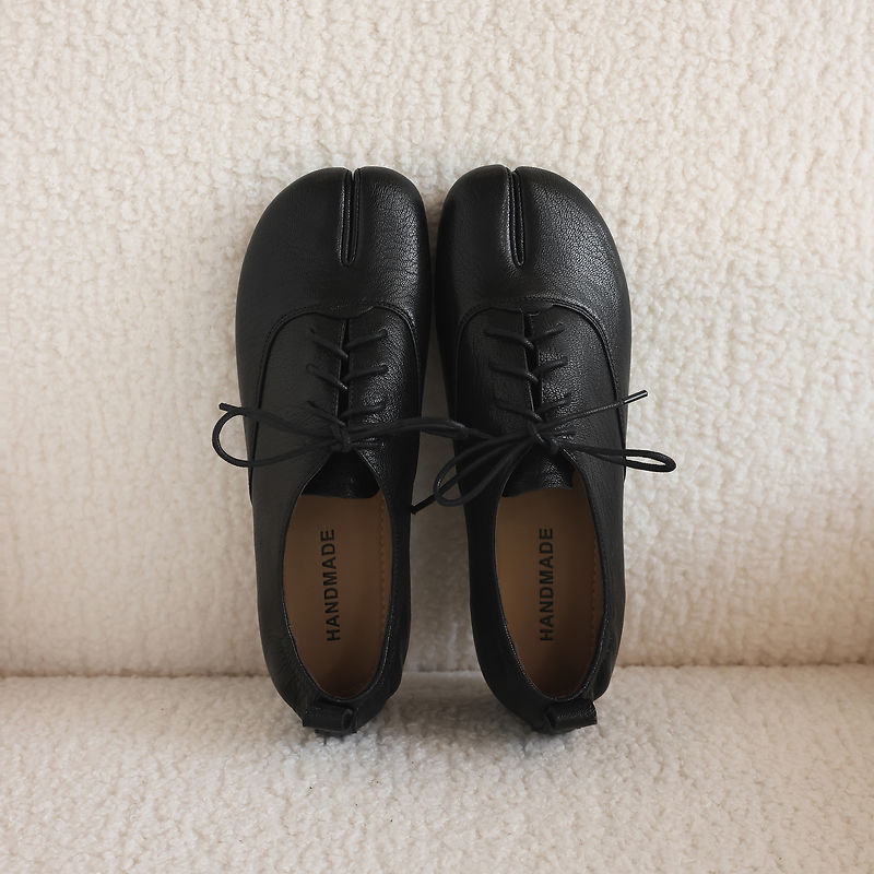 Genuine Leather Sheepskin Tabi - Leather Work Flats Women recension och pris