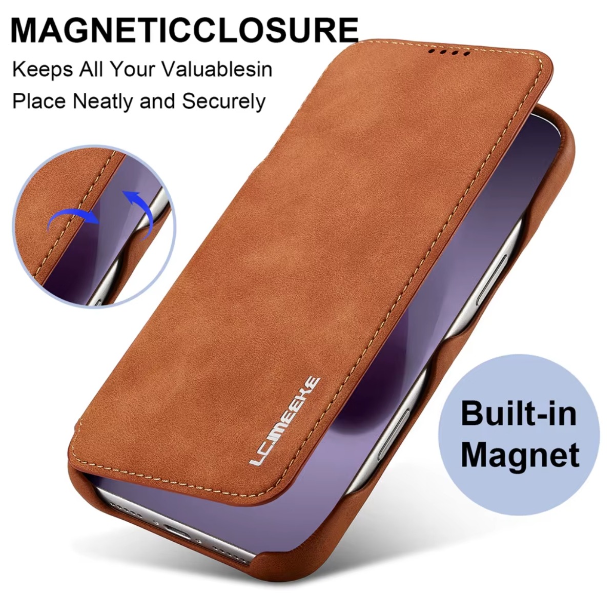 Leather Wallet Magnetic Flip C - Leather X recension och pris