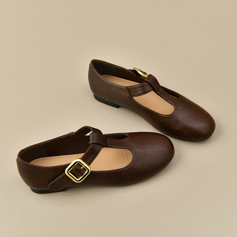 Women's T-Strap Mary Jane Flat - Leather Work Flats Women recension och pris