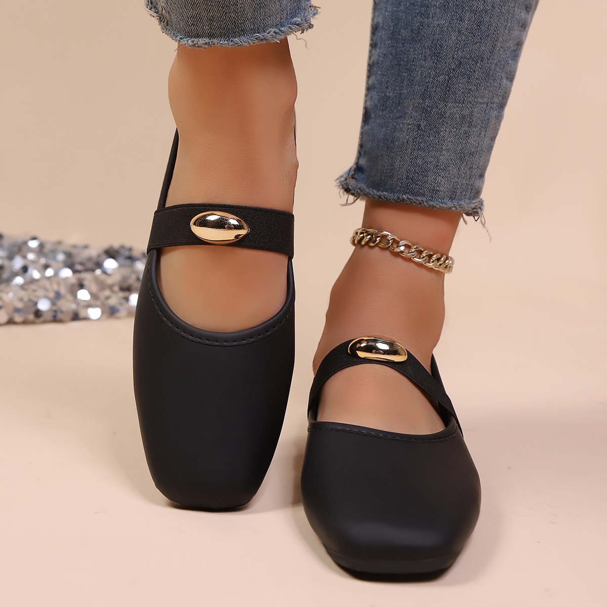 Minimalist Solid Color Mary Ja - Leather Work Flats Women recension och pris