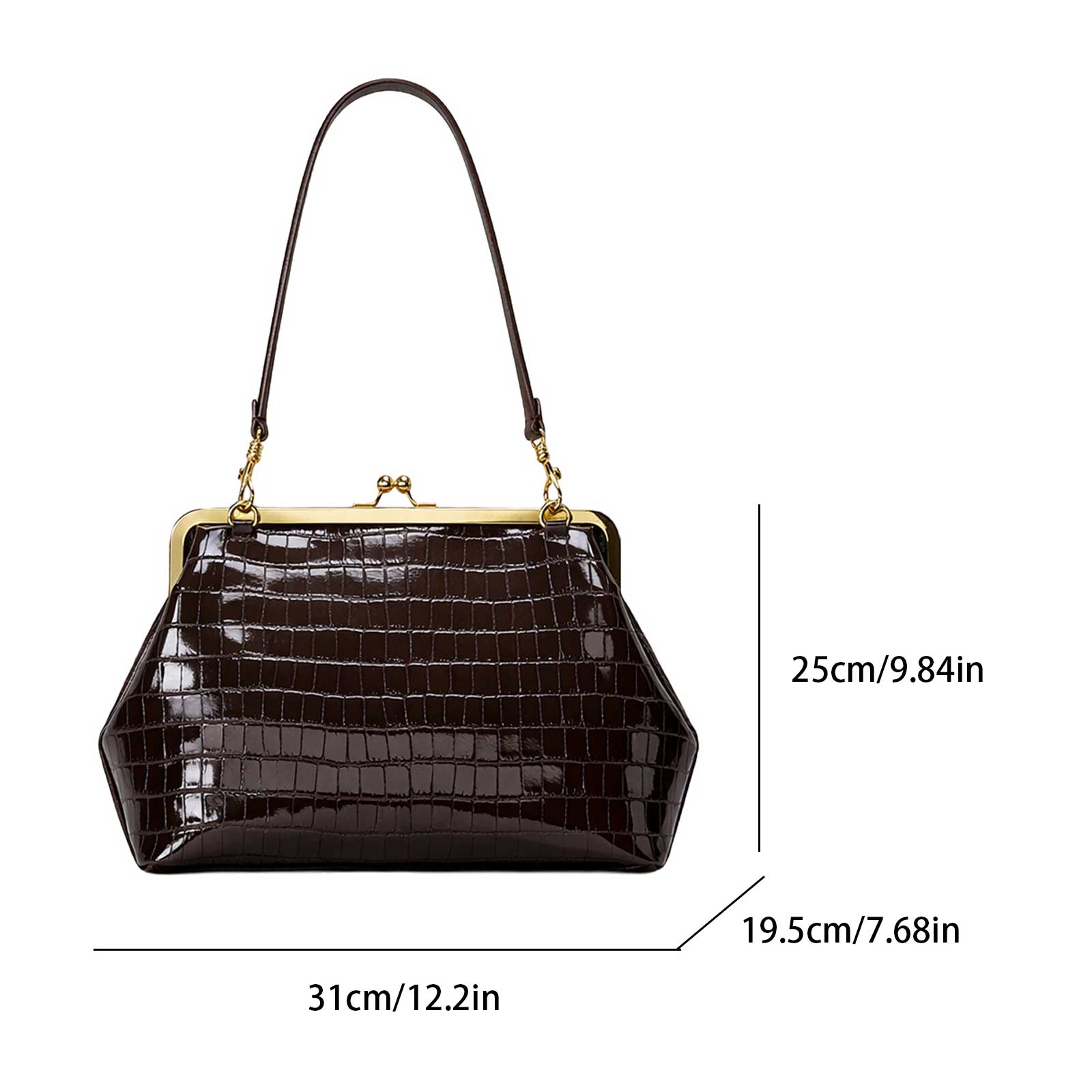 PU Leather Kiss Lock Bag with  - Leatherwork Workshop recension och pris