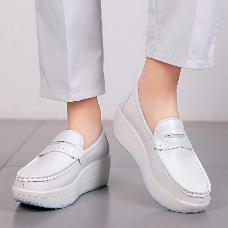 STRONGSHEN Women Platform Wedg - Leather Work Flats Women recension och pris