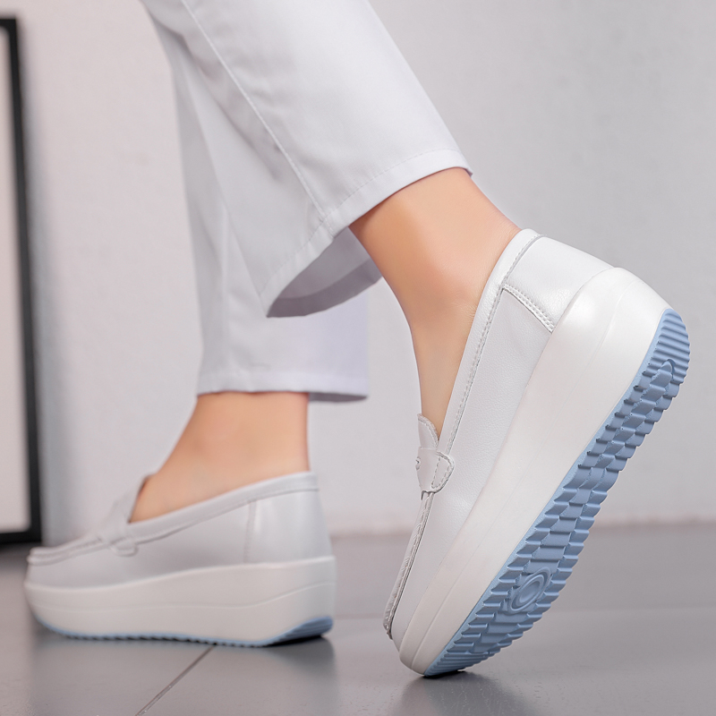 STRONGSHEN Women Platform Wedg - Leather Work Flats Women recension och pris