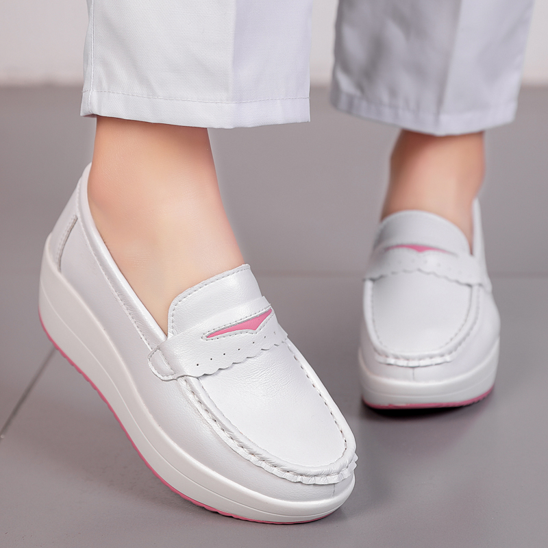 STRONGSHEN Women Platform Wedg - Leather Work Flats Women recension och pris