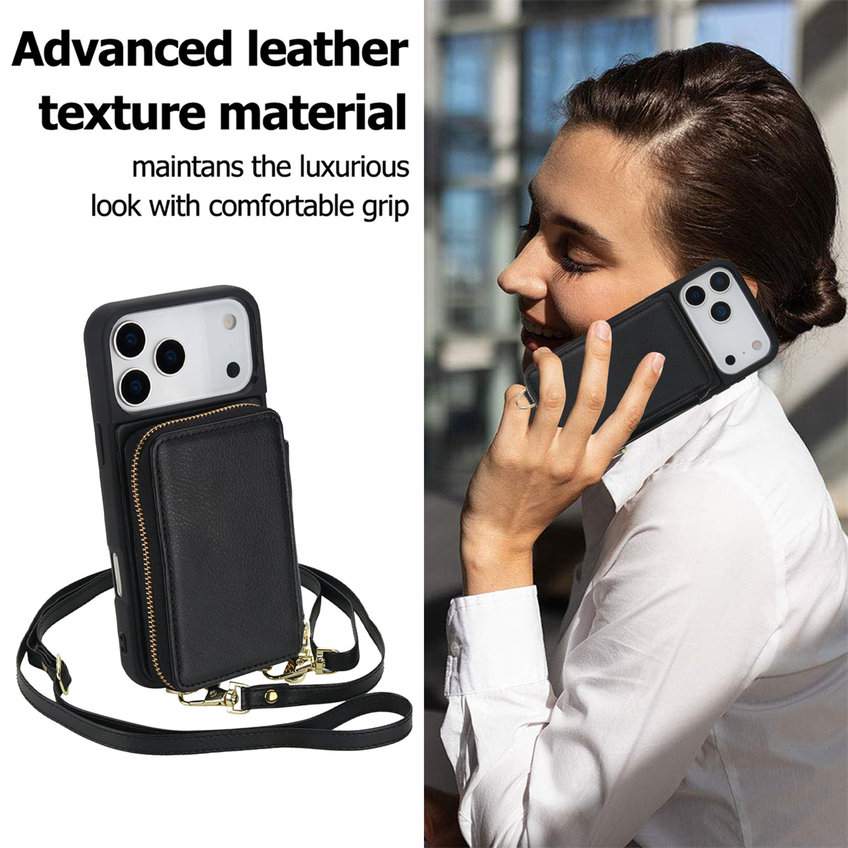 Crossbody Zipper Purse Card Ho - Leather X recension och pris