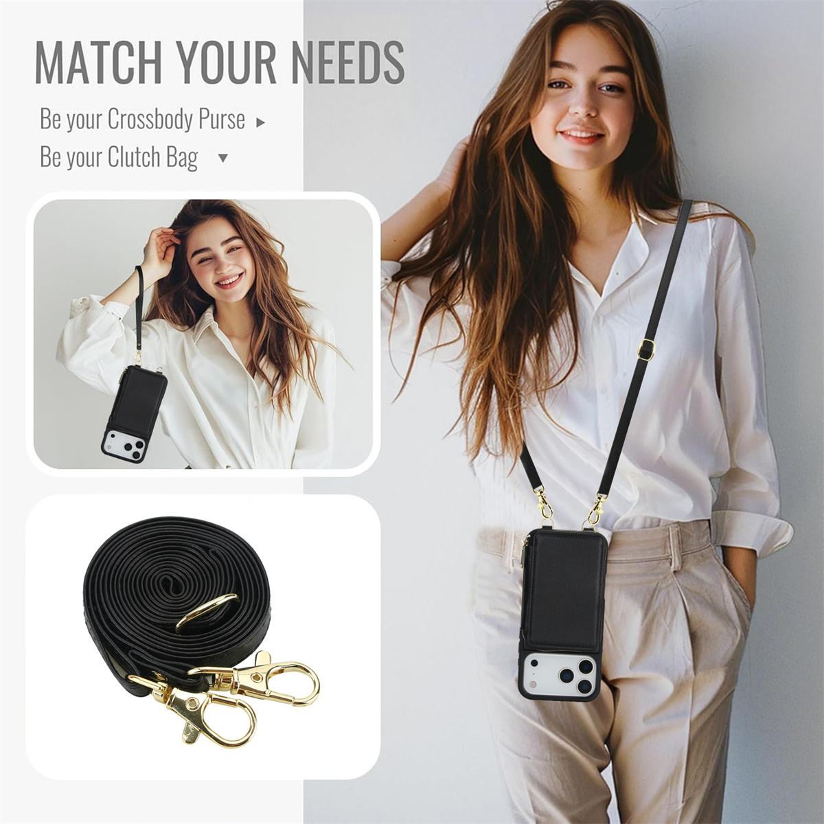 Crossbody Zipper Purse Card Ho - Leather X recension och pris