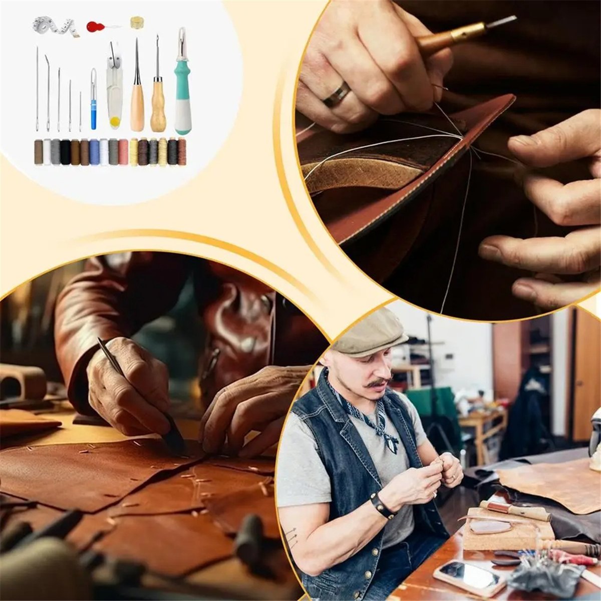 AA77 NEW  Leather Making Kit L - Leatherwork Awl recension och pris