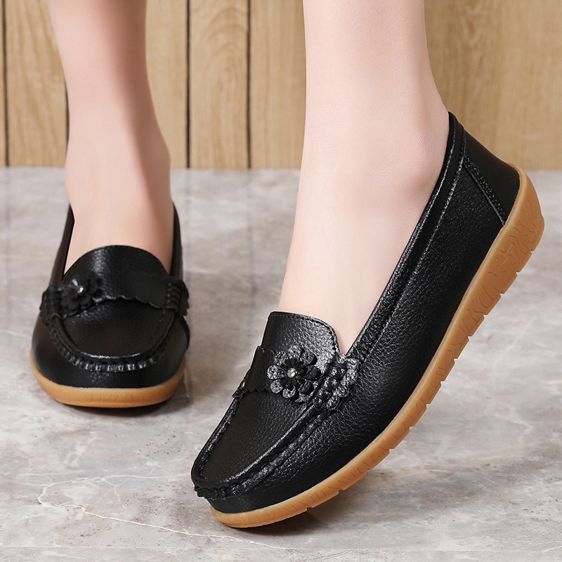 Women's Moccasins Solid Color  - Leatherwork Flowers recension och pris