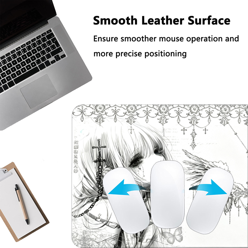 Leather Mousepad Black White A - Leatherwork Table recension och pris